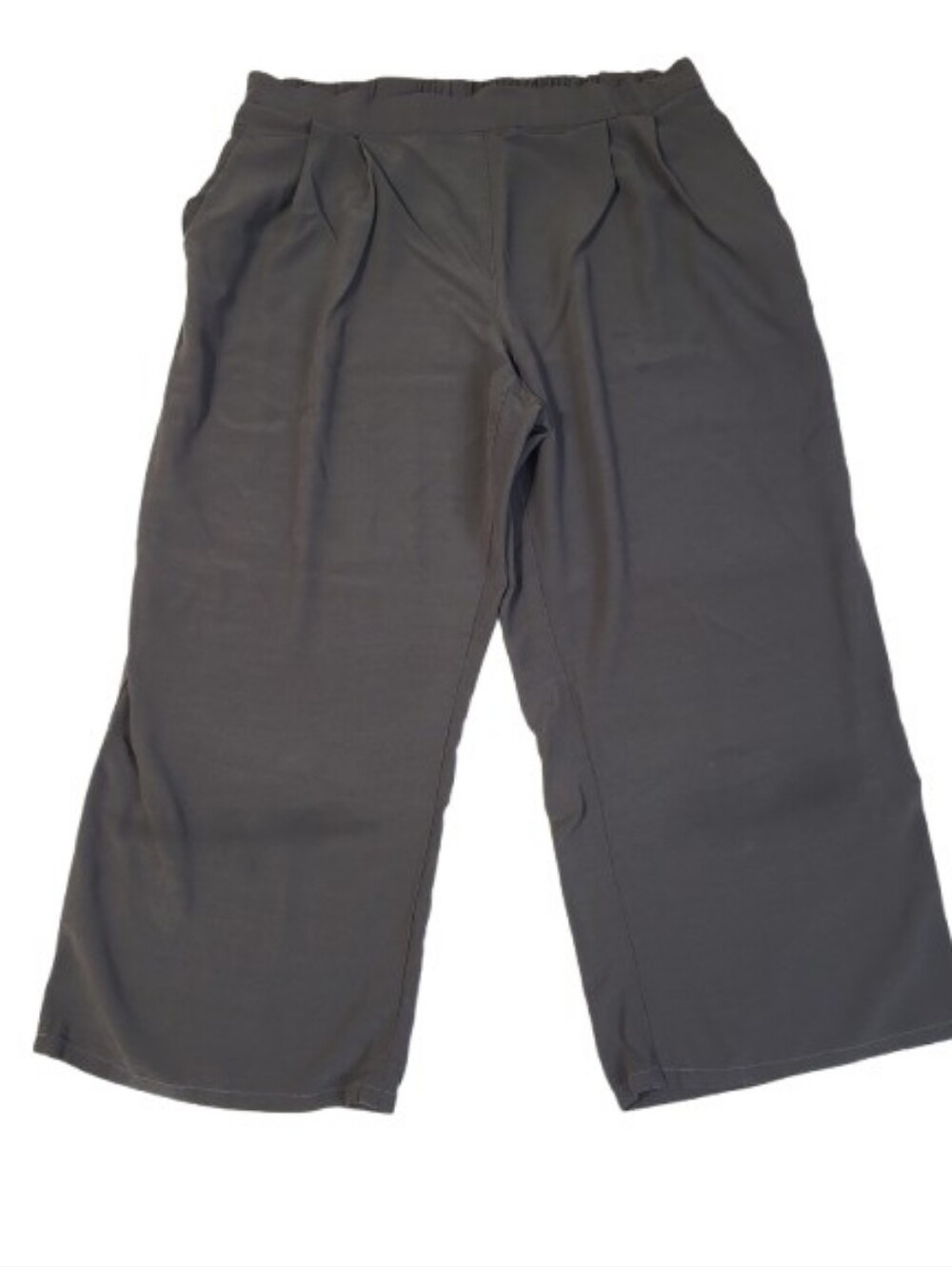 Eileen Fisher Cropped Tencel Viscose Pants Pleated Wide Leg Pull On size Large